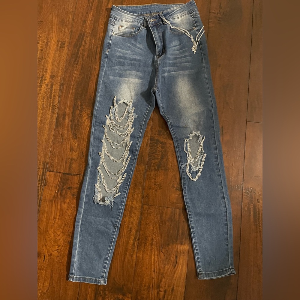 Denim Jeans with chains